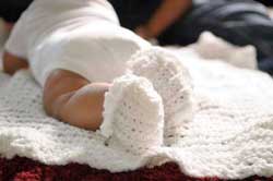 white baby booties